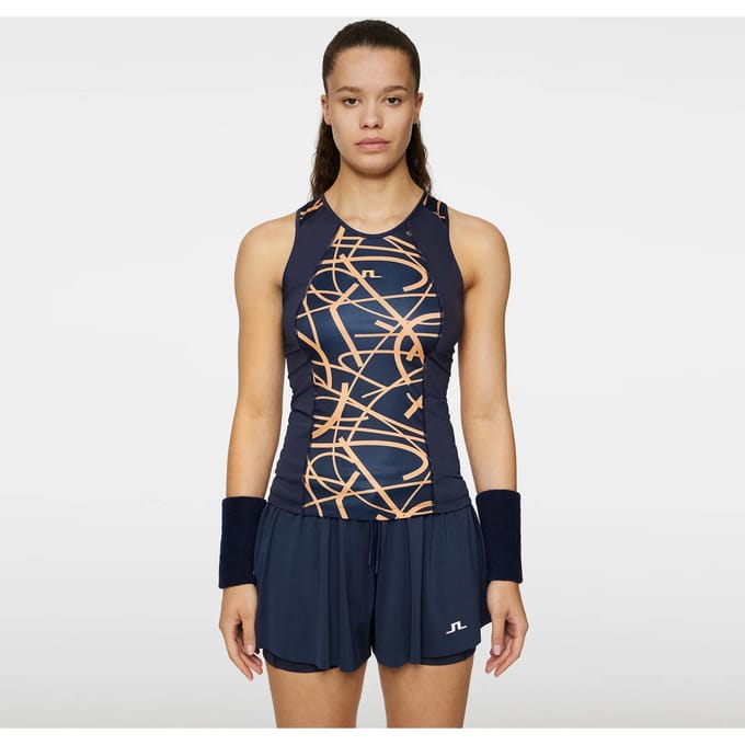 JLindeberg Miria Printed Tanktop Dames-Donkerblauw,Oranje