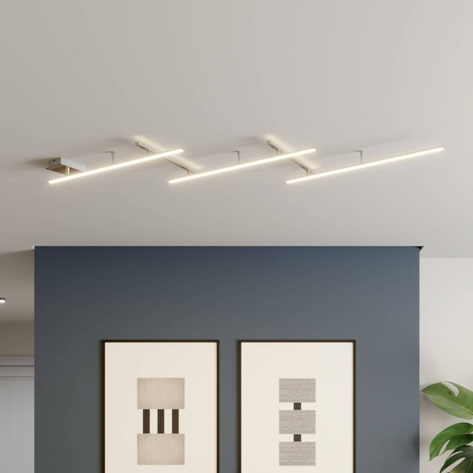 Trio Lighting Zwenkbare LED plafondlamp Indira, dimmer nikkel