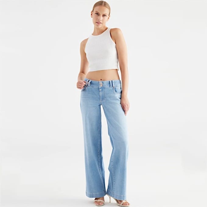 COJ - Carlotta - Wide Leg Jeans - Light Blue