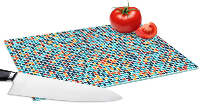 Glazen Snijplank - 28x20 - Mozaïek - Tegels - Pixel - Patronen - Snijplanken Glas