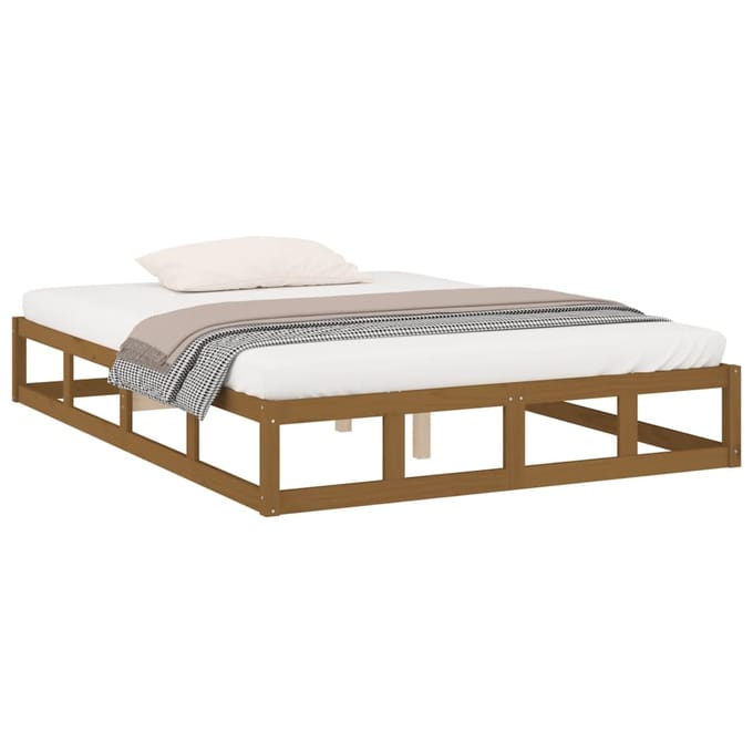 vidaXL - Bedframe - massief - hout - honingbruin - 120x190 - cm