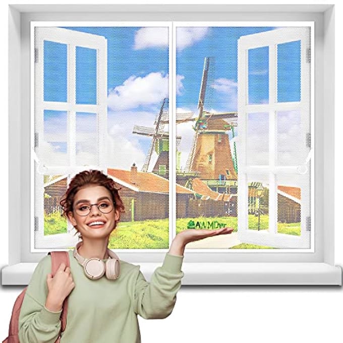 Luchtdoorlatend Vliegengordijn met Magneten - 165 x 70 cm - Universele Insectenhor - Wit