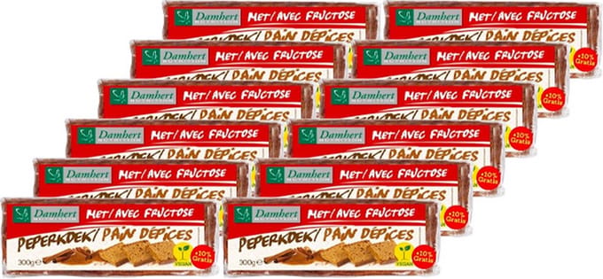 Damhert | Fructose | Peperkoek | 12 stuks | 12 x 300 gram