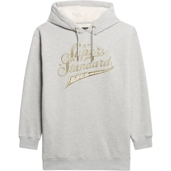Superdry - Luxe jurk met capuchon en metallic logo - Dames - Jurken