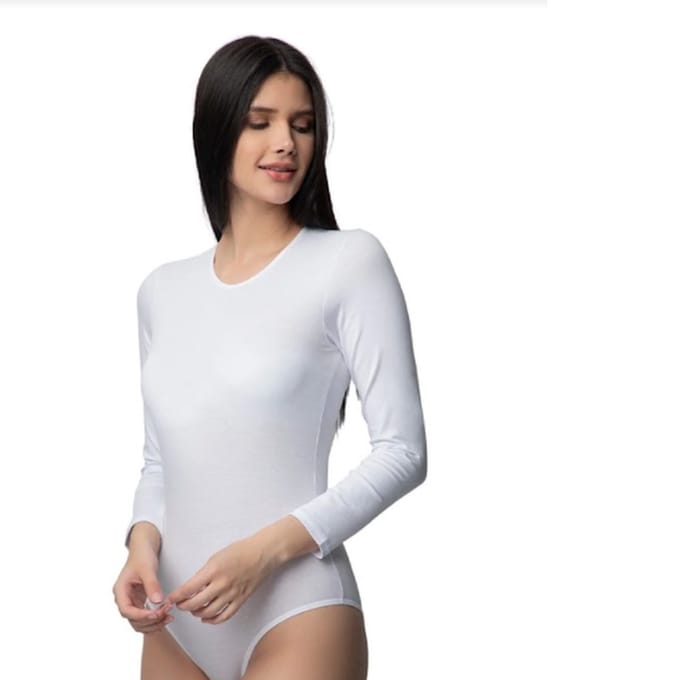 Bodysuit Met Lange Mouwen Voor Dames-Ondergoed Dames-Zwart-M