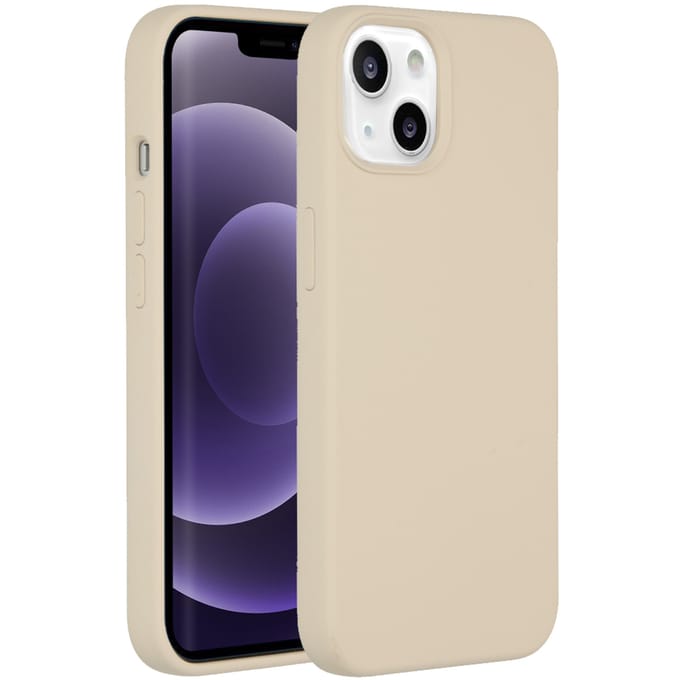 Accezz Hoesje - Geschikt voor Apple iPhone 14 / 13 - Liquid Silicone Backcover - Stone