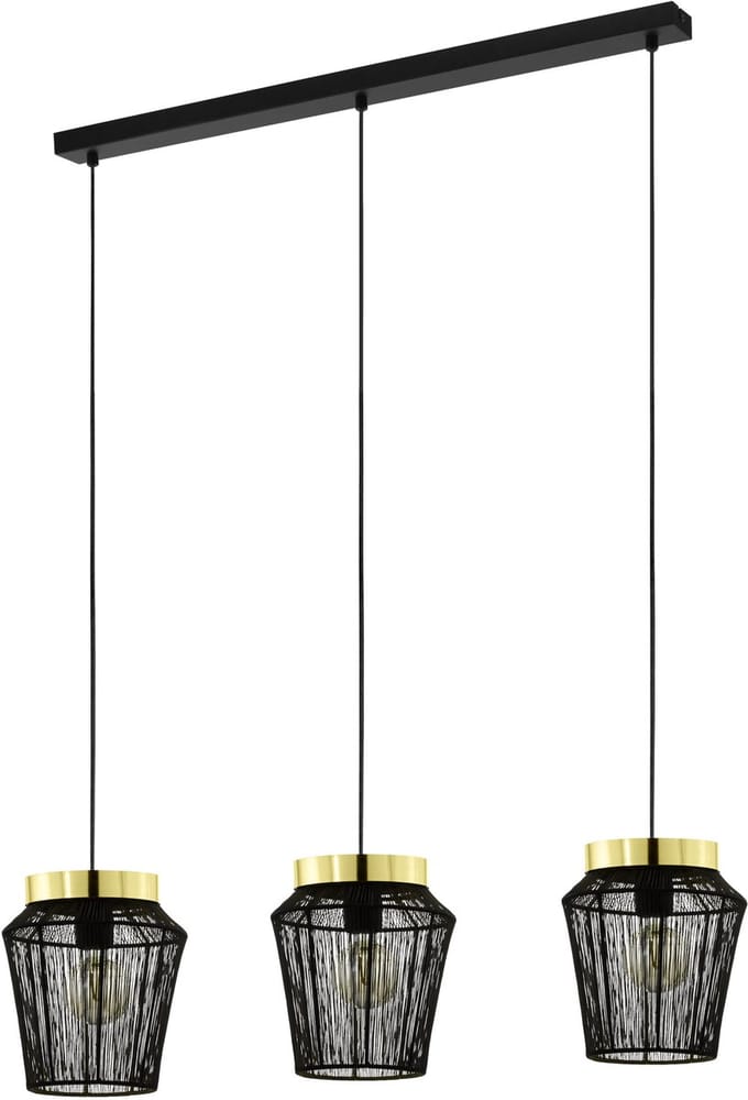 EGLO Escandidos Hanglamp - E27 - 92 cm - Zwart/Geelkoper/Goud