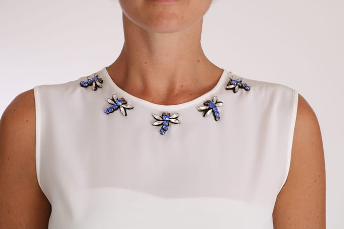 Dolce Gabbana Mouwloos Versierd Top
