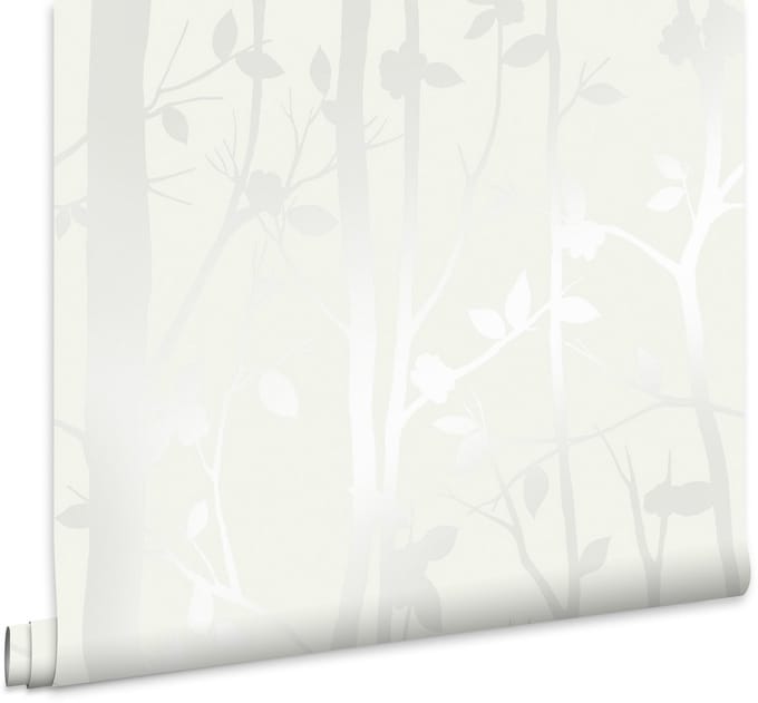 Laura Ashley Cottonwood Behang - Planten - 10mx52cm - Wit