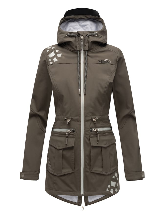 Marikoo dames softshelljas – Ulissaa met capuchon & reflecterende details