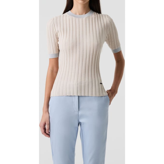 AlphaTauri Fonele V1.y9.01 Flat-knit-shirt Stone/cloud Grey Größe: S | Pullover Outlet | Damen | Grau