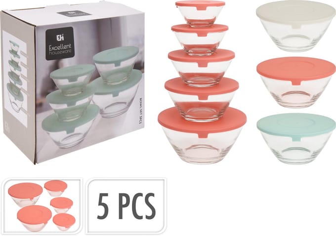 Excellent houseware - schalenset set van 5-luchtdichte kommen