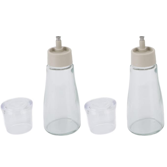 2 STUKS Mondwaterdispensers RVS en Glas Multifunctionele Navulbare Mondwaterdispenser white