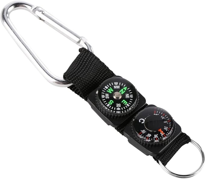 3-in-1 Compass Thermometer Keyring - Multifunctional Outdoor Navigation Tool