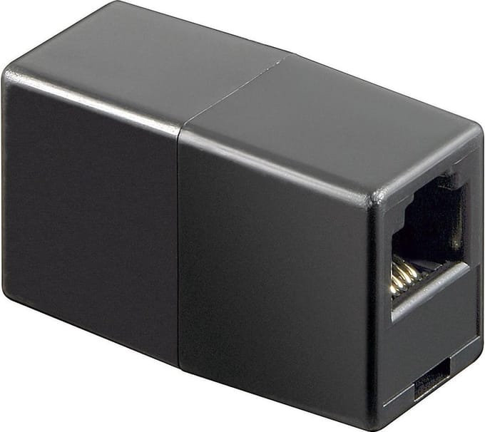 RJ11 - RJ11 telefoon koppelstuk / zwart