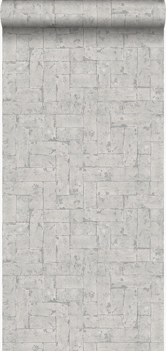 Origin Wallcoverings behang bakstenen lichtgrijs - 347570 - 53 cm x 10,05 m