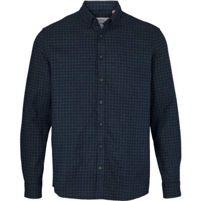 Kronstadt Johan flannel simple check shirt ks3463 navy/bottle green