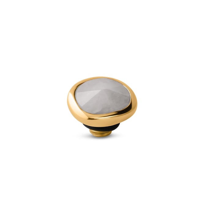 Melano Twisted Gemstone Cloud Steentje White Jade | Goud