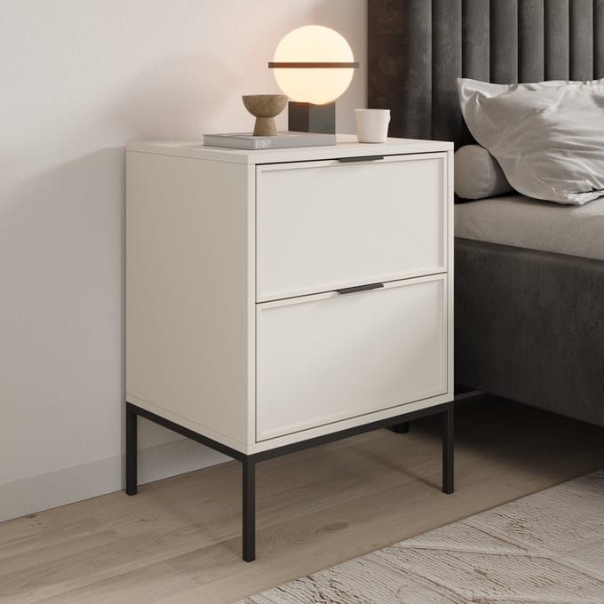Meubella - Dominica - Nachtkastje - Beige