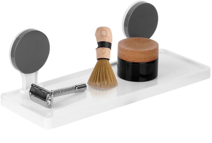 Bathroom Solutions - Doucheplank met Zuignappen - 32x11,5x12 cm - Wit