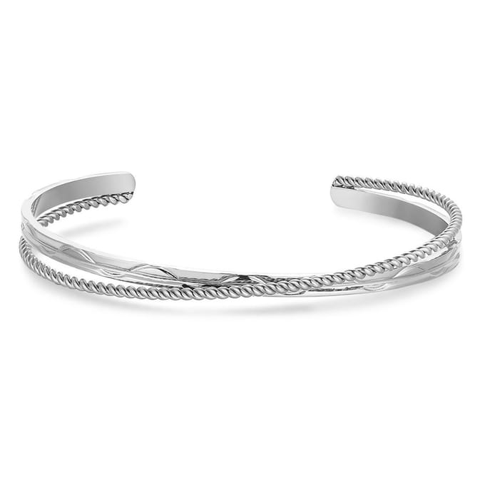 Twice As Nice Armband in edelstaal, open bangle 6cm