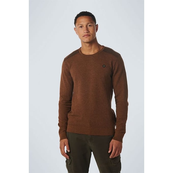 No Excess Pullover Crewneck 2 Coloured Jacquard Caramel Größe: XXL | Pullover Outlet | Herren | Braun