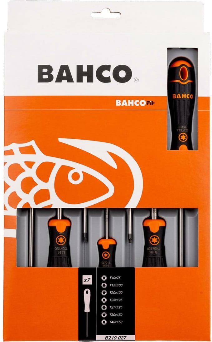 BahcoFit schroevendraaierset met rubber greep - Torx - 7-delig