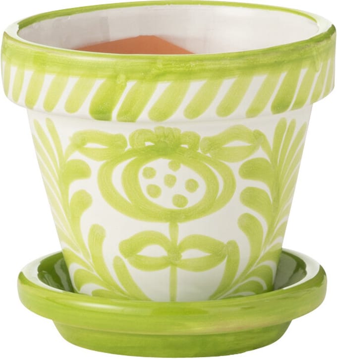 J-Line bloempot Granada Handmade + Painted - keramiek - groen - extra small - Ø 17 cm