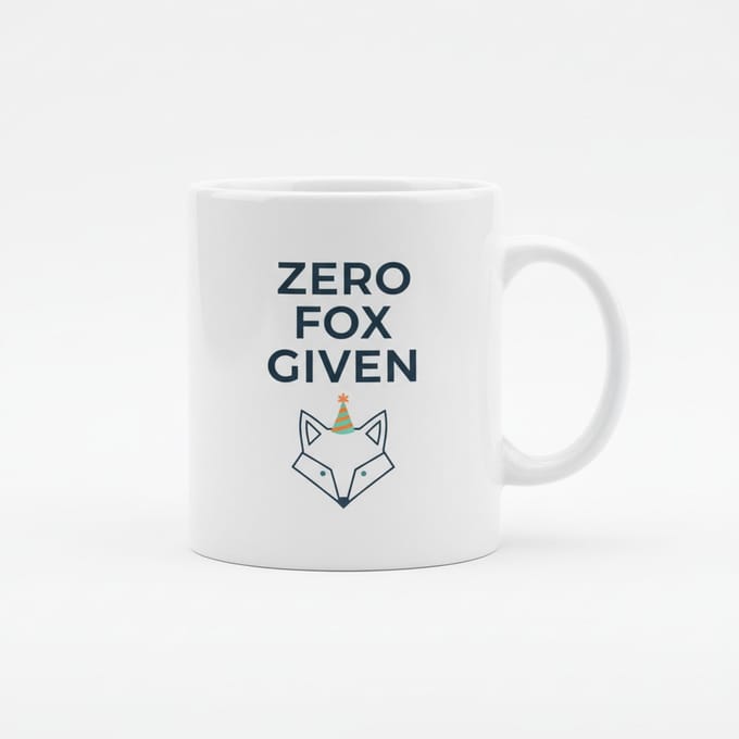 Zero Fox Given Grappige Mok – Minimalistisch Vos Design Koffiemok – 330 ml Keramische Mok