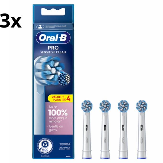 Oral B Pro Sensitive Clean Opzetborstels - 3 x 4 stuks