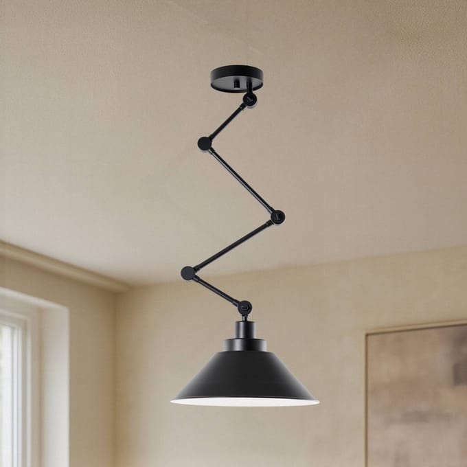 Nowodvorski Lighting Hanglamp Pantograph met scharnierende ophanging, zwart