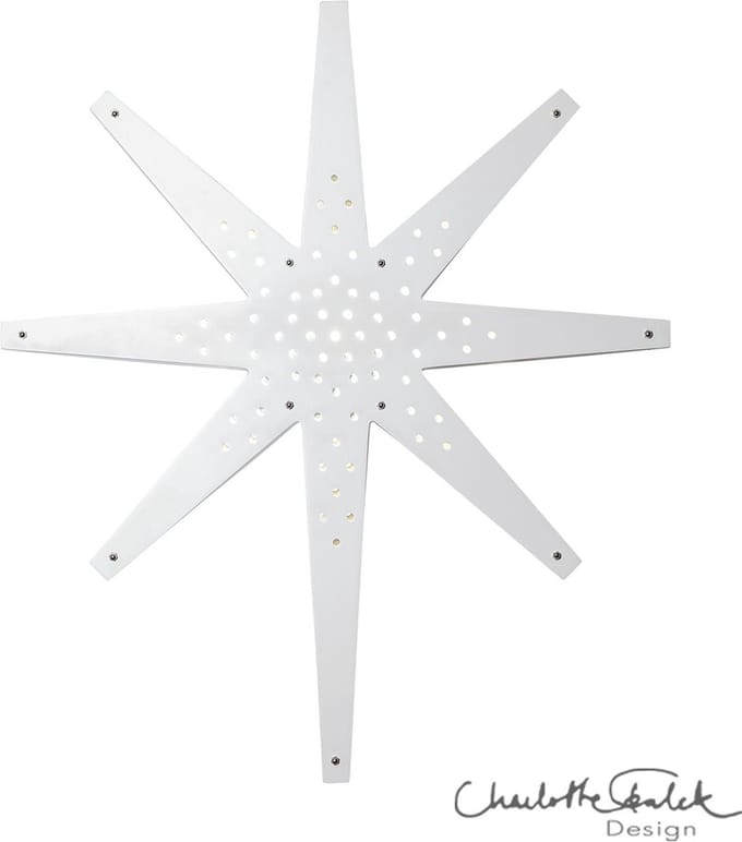 Star Trading houten ster hanglamp 'Tall', groot, 70cm, wit
