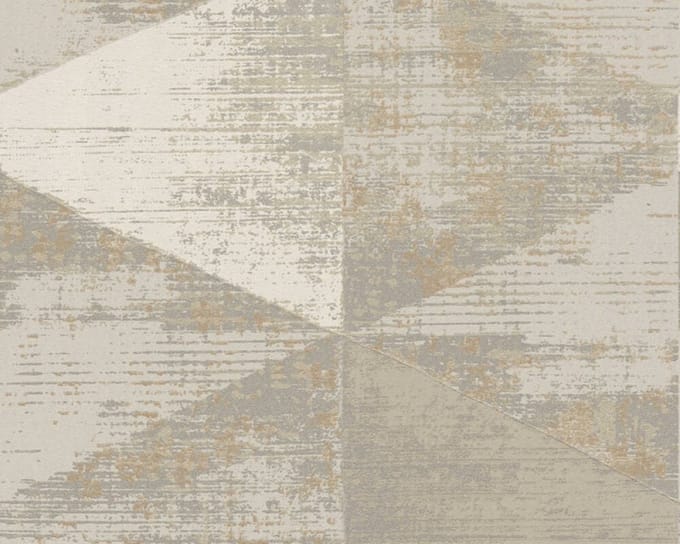 GRAFISCH BEHANG | Industrieel - zilver goud creme - A.S. Création Geo Effect