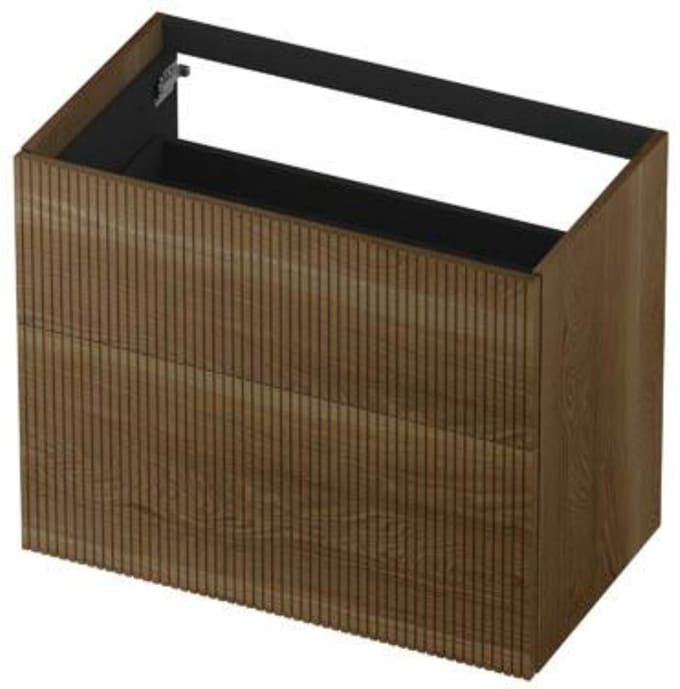 INK - Onderkast 2 Laden Push To Open Verticaal Gefreesd Bestaande Uit: - 900x450x650 Mm - Massief Eiken Ash Grey