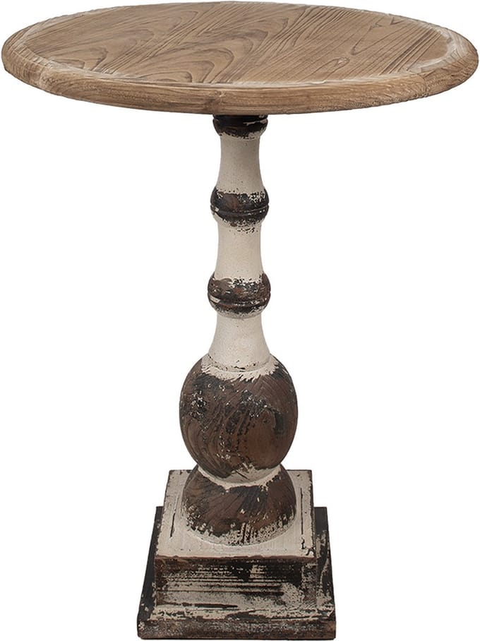 Clayre & Eef Bijzettafel Ø 62x81 cm Bruin Hout