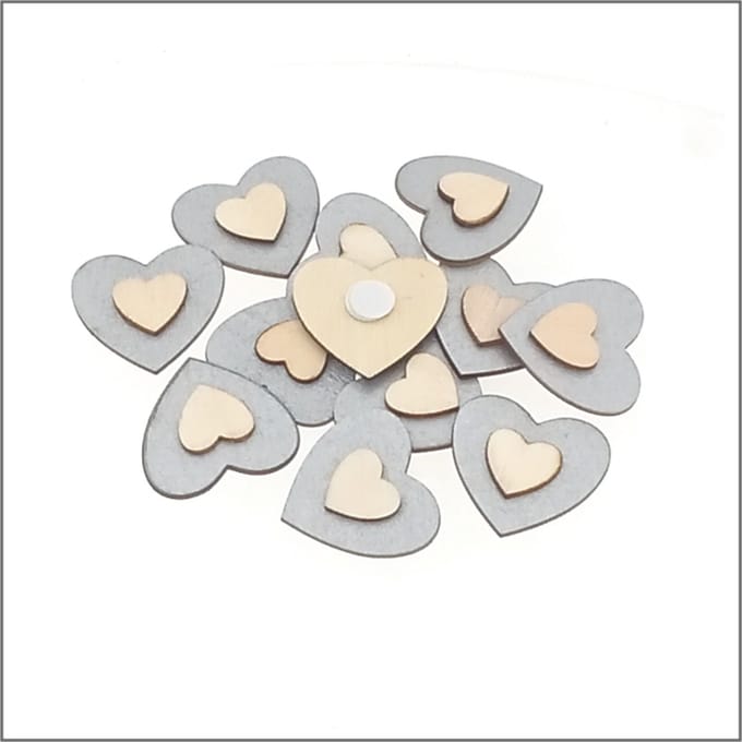 Premium Plakker - Hout - Hart - 120 Stuks - Versiering