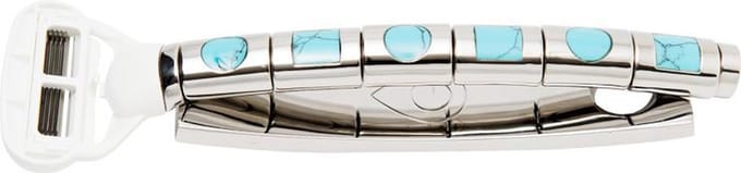 Scheermes Square and Round Turquoise Stone met standaard