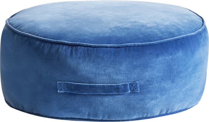 YULLE - Poef - Blauw - Fluweel