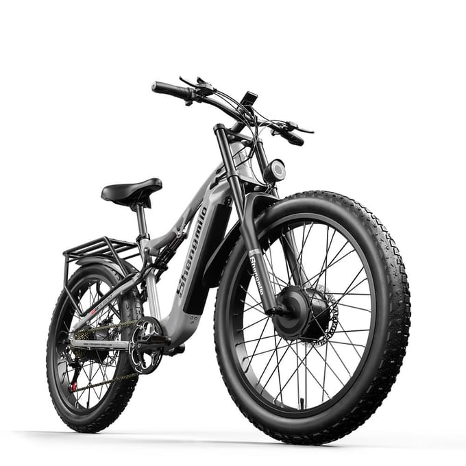 Shengmilo S600 26  Elektrische Mountainbike 2000W Dubbele Motor 48V 17.5Ah Batterij grijs