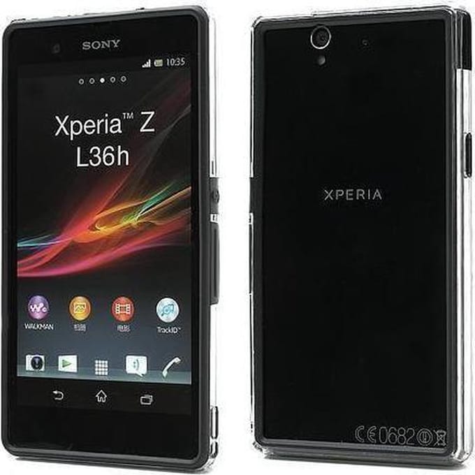 TPU + Hard Plastic Bumper Sony Xperia Z Zwart | Transparant