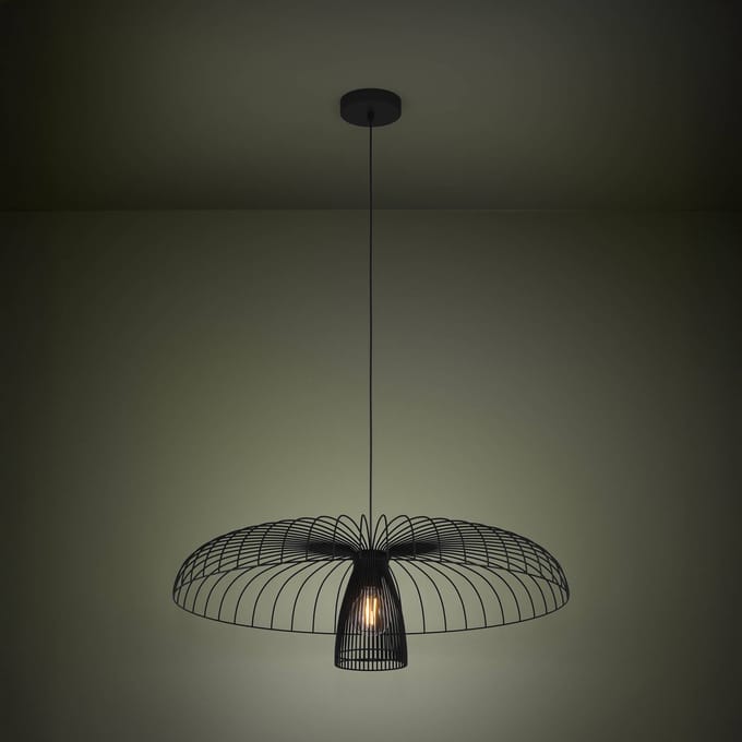 Stars of Light hanglamp Champerico, zwart Ø 77 cm glas