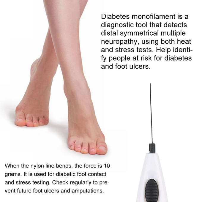 10 Gram Diabetes Test Monofilamenten Voet Reflectie Neuropathie Reflectie Screeningstool white
