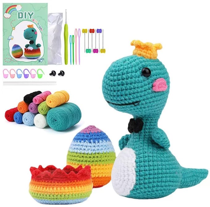 Dailygoods- Haakset Compleet - Haaknaalden - Garen - Polyestervezelvulling - Handnaainaald - Handleiding - Haakpakket