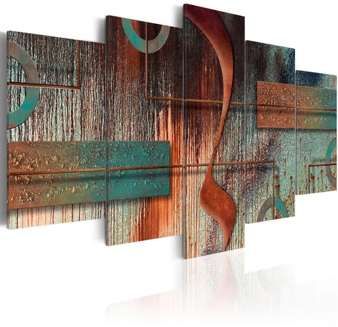 Schilderij - Abstracte Melodie , 5 luik