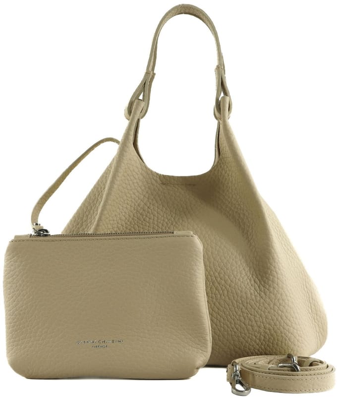 GIANNI CHIARINI Leren handtas schoudertas Dua Handbag Alabaster crème