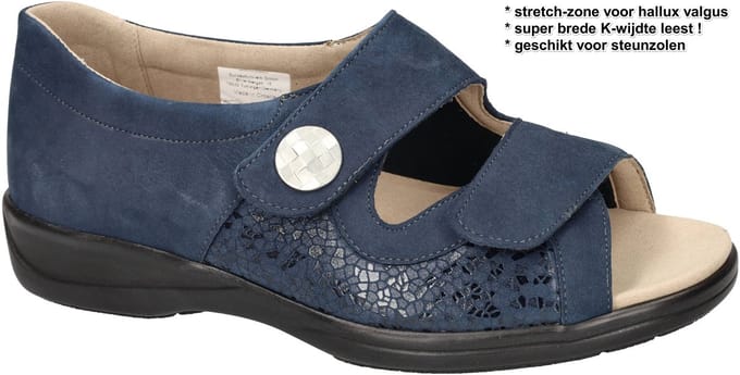 Solidus -Dames - blauw donker - sandalen - maat 36