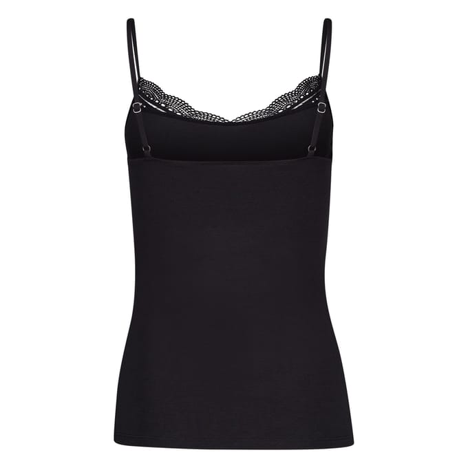 Slim fit top met bandjes en kant