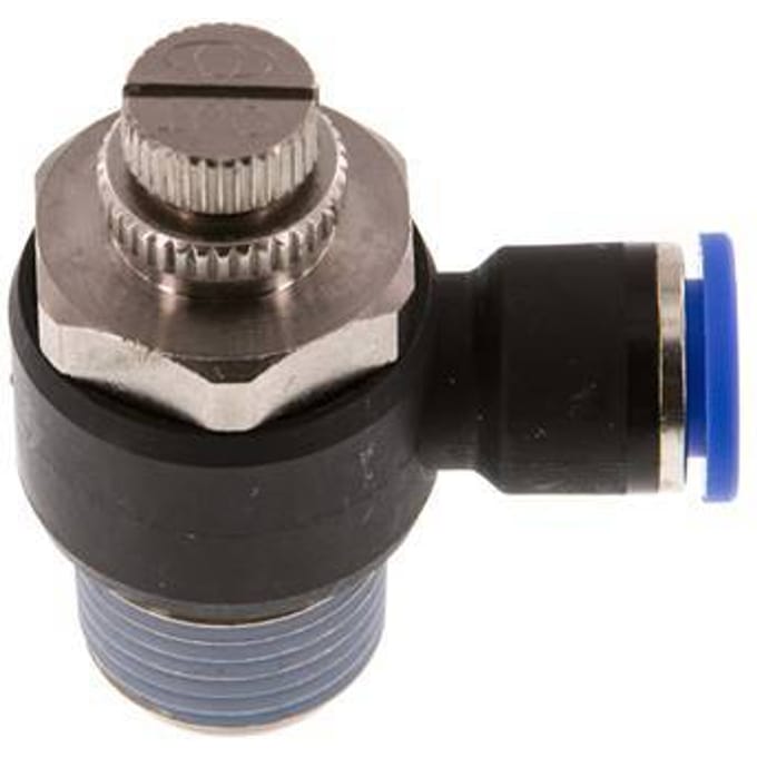 L-stuk Regelventiel 10 mm - R1/2'' Regeling-Uit Messing/Nylon