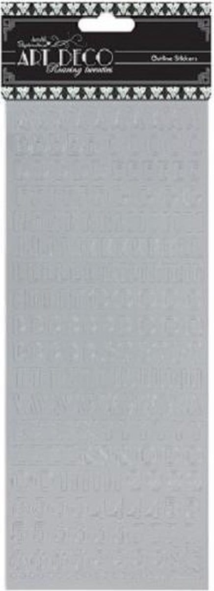 Docrafts: Art Deco Outline Stickers - Silver Alphabet