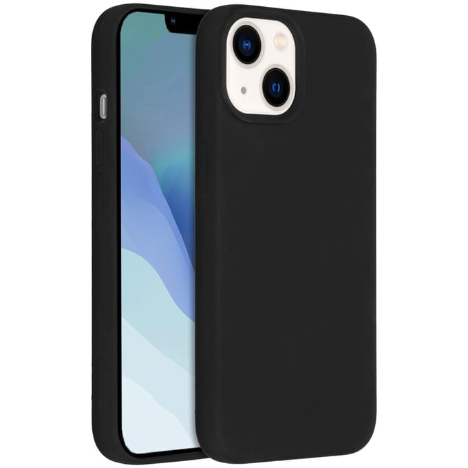 Accezz Hoesje - Geschikt voor Apple iPhone 14 / 13 - Liquid Silicone Backcover - Zwart